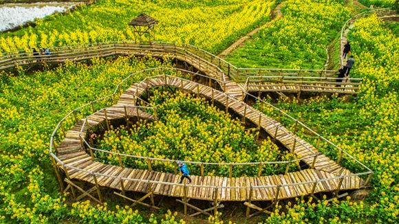 “心”型廊橋。廖濤 攝