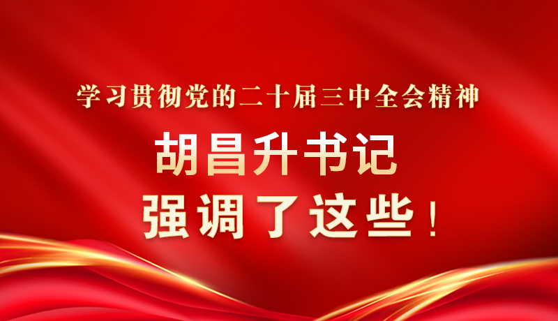 圖解|學(xué)習(xí)貫徹黨的二十屆三中全會(huì)精神 胡昌升書(shū)記強(qiáng)調(diào)了這些！