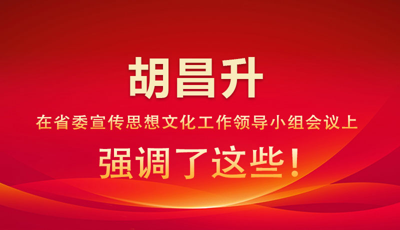 圖解|胡昌升在省委宣傳思想文化工作領(lǐng)導(dǎo)小組會議上強調(diào)了這些!