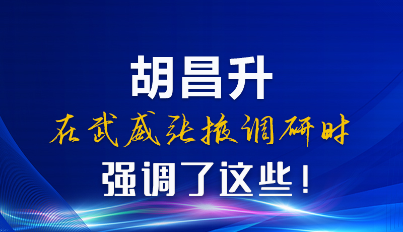 圖解|胡昌升在武威張掖調(diào)研時(shí)強(qiáng)調(diào)了這些！